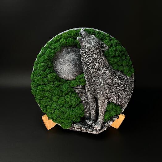 Sculptural plate - stabilized moss, a gift