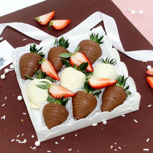 Fresa en juego de chocolate (9-12pcs)