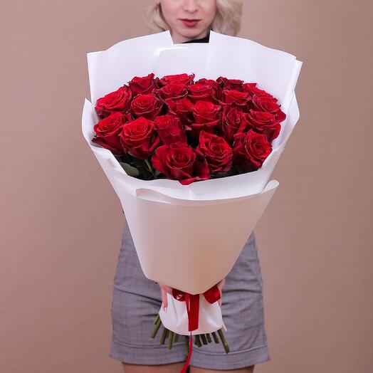 Tall red roses