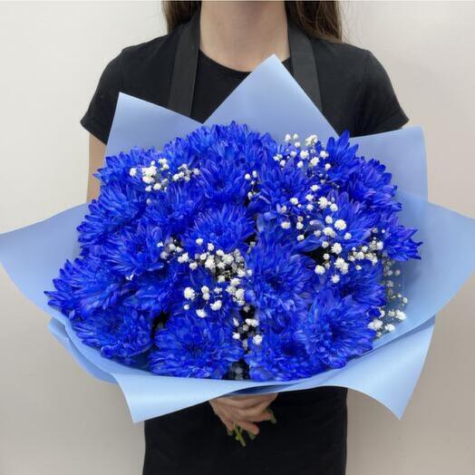 9 Blue chrysanthemum  Bouquets (painted)