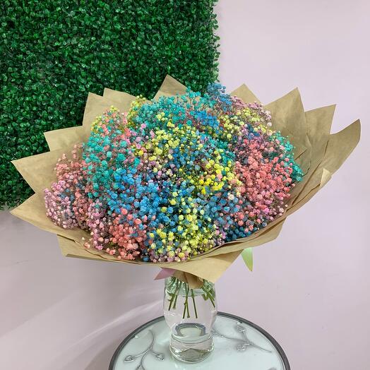 Bouquet of rainbow gypsophila