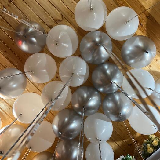 Spectacular helium balloons with long rain, 20 pieces