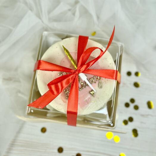 Бенто торт Happy birthday в подарочной коробке и бумажном пакете