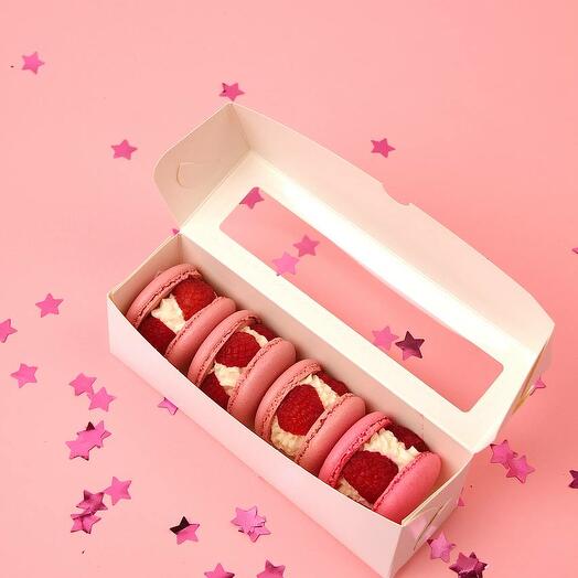 Подарочный набор ягодных макарон 4 штуки макаронс любимой маме, подруге, сестре, девушке