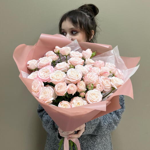 Моно букет из пионовидной розы Бомбастик 🌸
