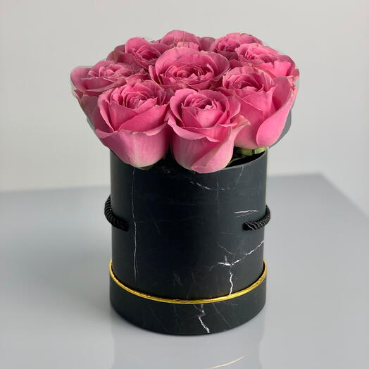Black Marble Box (Pink Roses)
