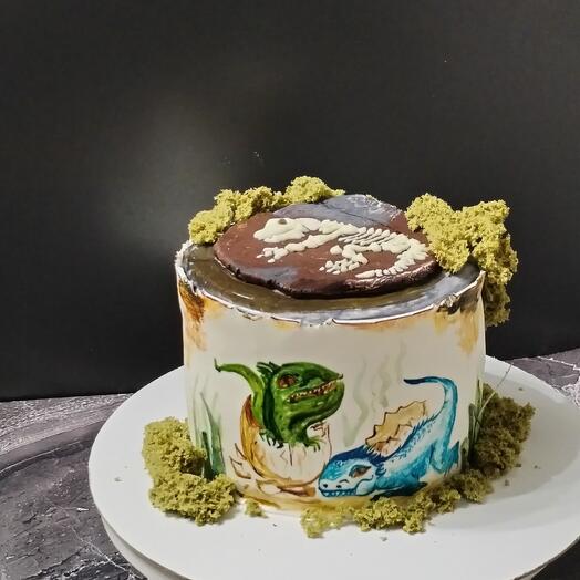 Торт с динозаврами