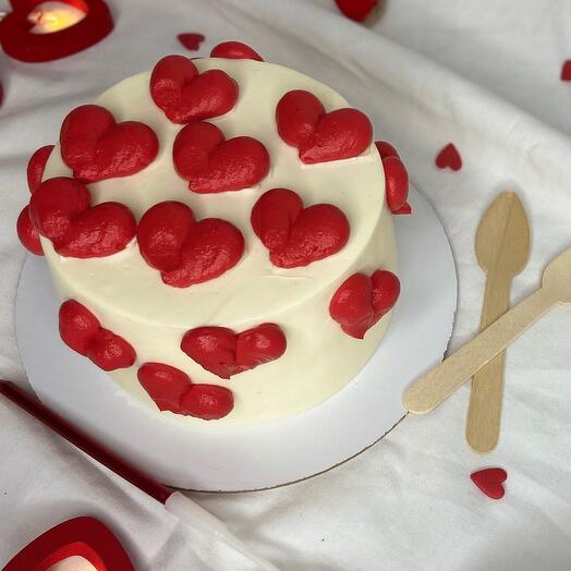Торт на 14 февраля с сердцами на день рождения с днём рождения для сестры любимой любимого признание для предложения без повода