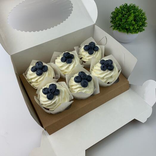 Cupcakes con arándanos frescos (6 piezas)