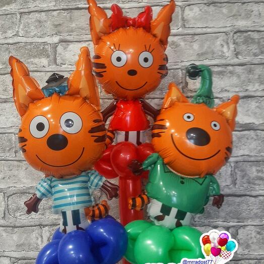 Шар - игрушка мини Три кота. Набор шаров. Шары шарики