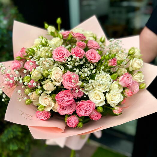 Микс кустовых  роз