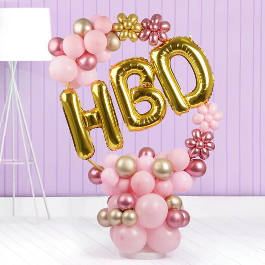 Happy Birthday Balloon Arrangement HBD Letters