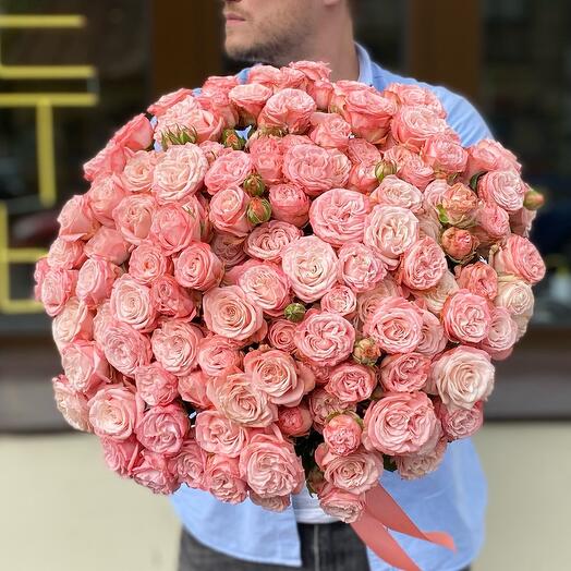 Букет 51 пионовидная кустовая роза