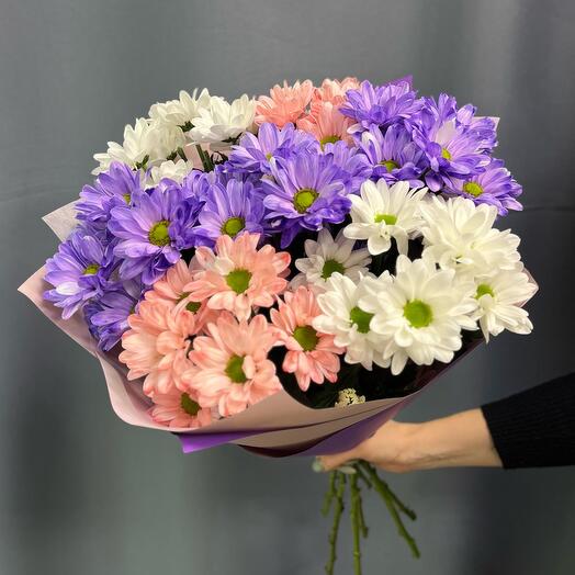 Микс цветных хризантем