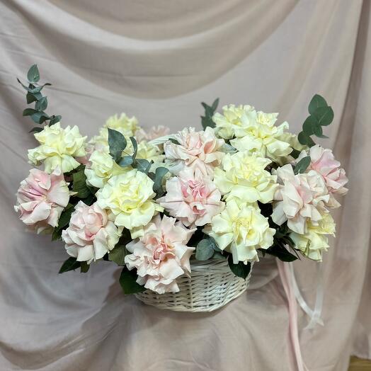 Корзина с французскими розами wow эффект