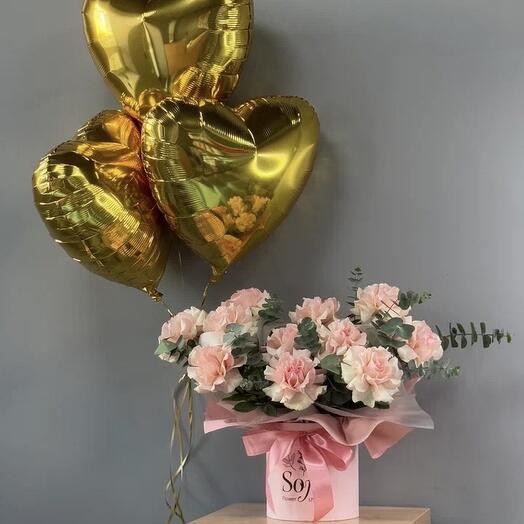 Sofi flower shop комбо композиция из роз + шары