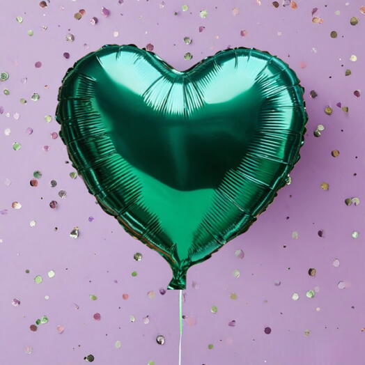 Шар Сердце зеленое гелий 45см. Helium foil balloon Heart(green) helium