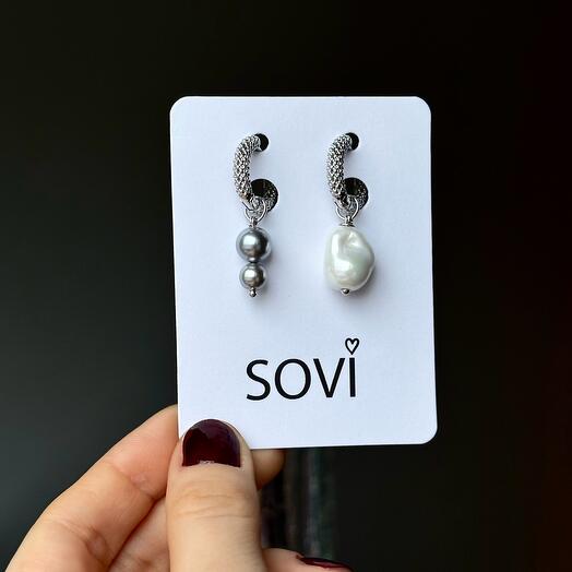 Серьги со съемными подвесками
