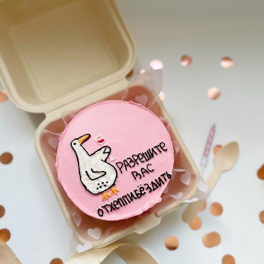Бенто торт Гусь розовый