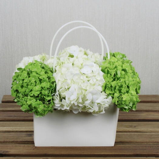 White Green Hydrangea Bag