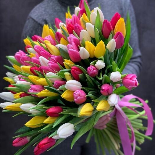 Микс из тюльпанов