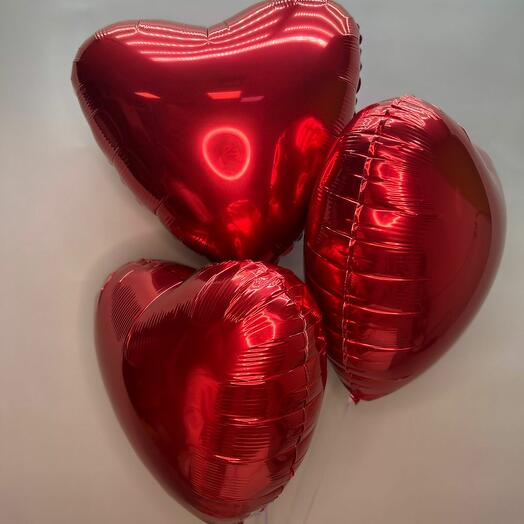 Набор шаров красное сердце
