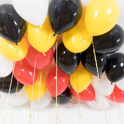 Воздушные шары гелий под потолок 25 штук. Set of helium balloons under the ceiling 25 pcs