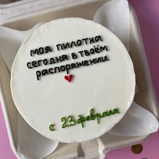 Бенто торт с приколом "Пилотка" на 23 февраля