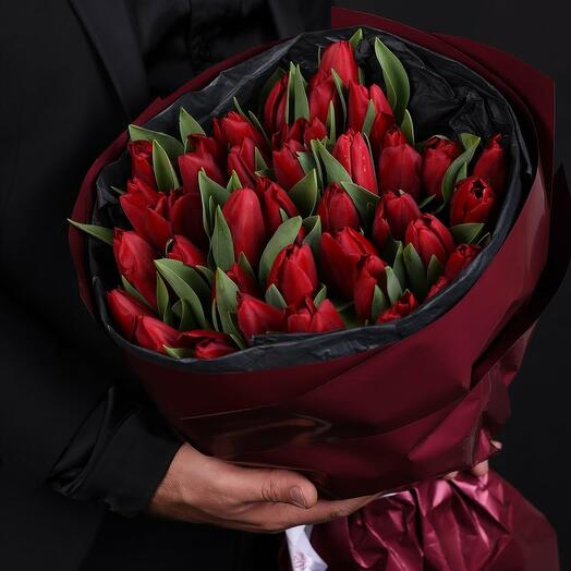 51 Red Tulips