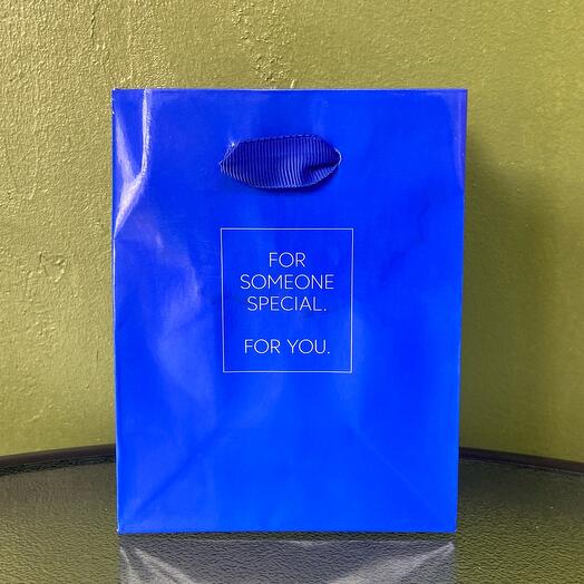 Пакет подарочный маленький синий «For someone special»