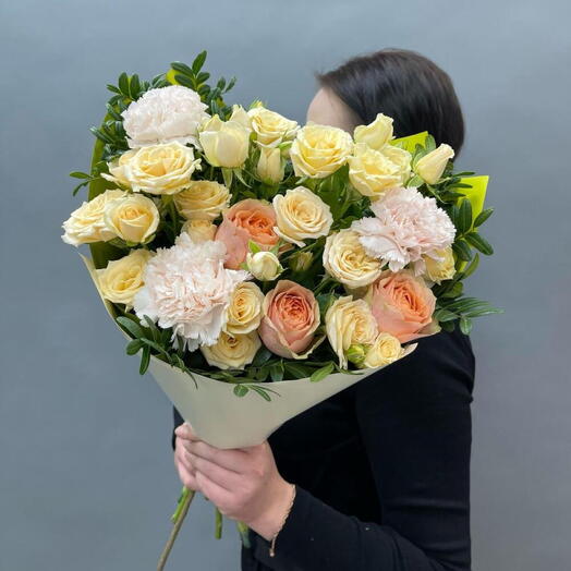 Orange and Bush Roses with Greens