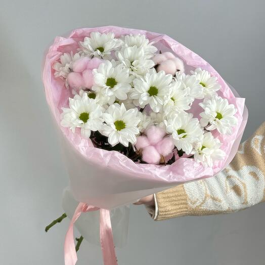 Розовое облако 🌸 (хризантема ромашка, хлопок)