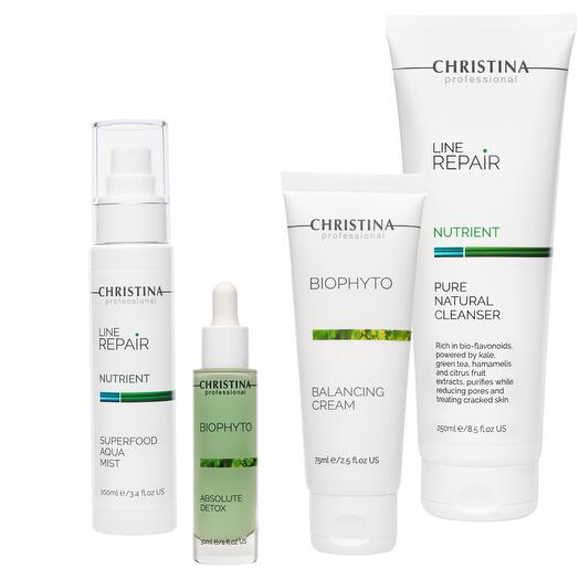 Бьюти- набор для ухода за комбинированной кожей: крем, сыворотка , мист, очищающее средство