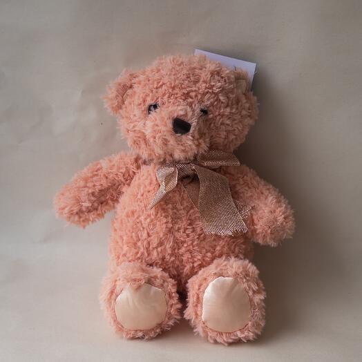 Розовый кудрявый мишка 30 см🧸