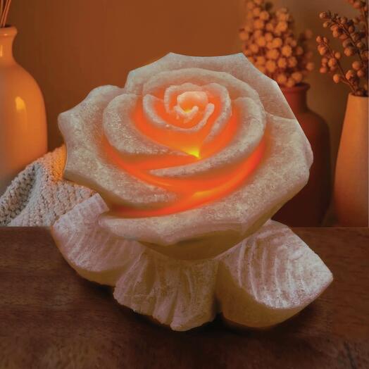 Солевая лампа "Роза на листе" (большая)