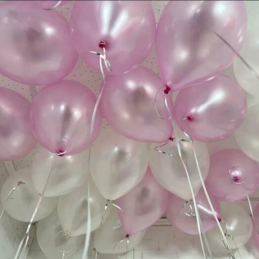 Девушке, подруге, дочке - Шары под потолок Розовая Нежность 30 шт