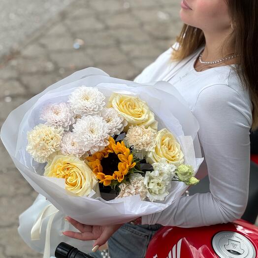 Осенний букет с подсолнухом 🌼