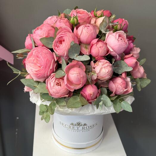 Цветы в коробке Сильва Пинк