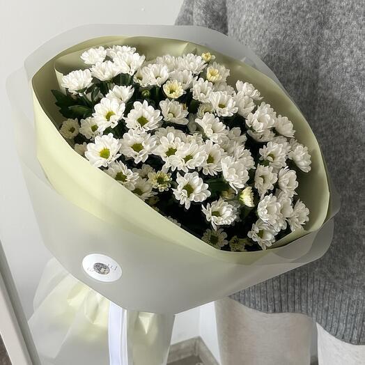 Букет из Сантини в оливковой упаковке