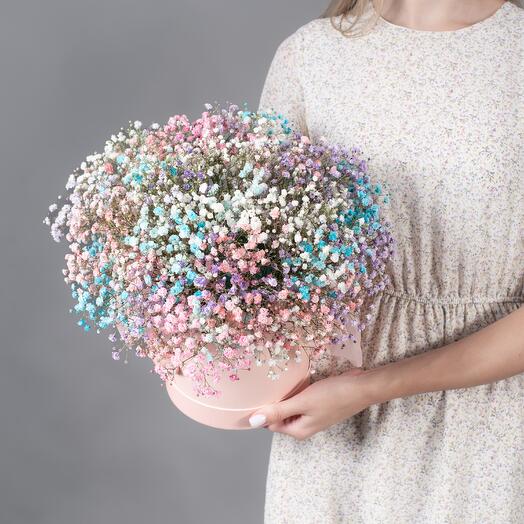 Композиция из цветной гипсофилы