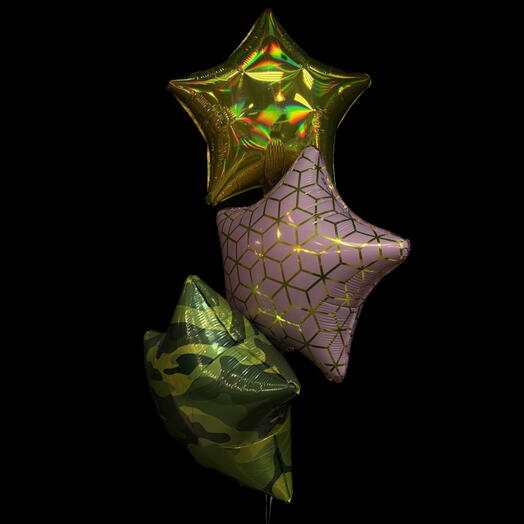 Шары фольгированные звезды 3 шт