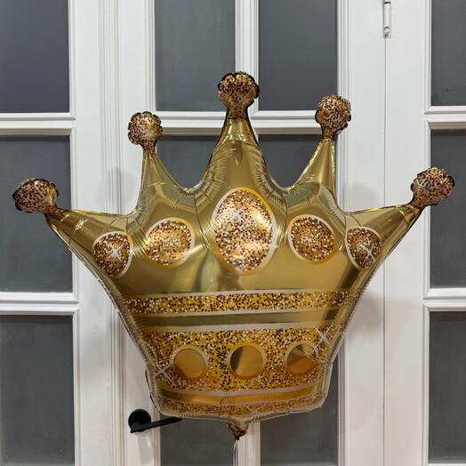 Воздушный шар корона золотая. Helium balloon golden crown