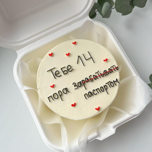Бенто торт на 14 лет, торт паспорт, бенто 14 лет, бенто паспорт торт сыну, дочери, дочке