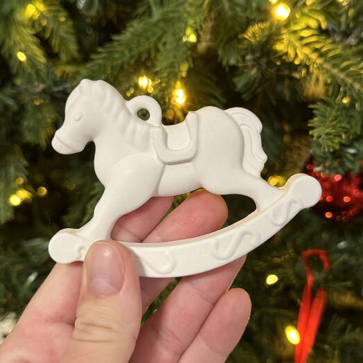 Гипсовая заготовка для росписи Елочная игрушка лошадка