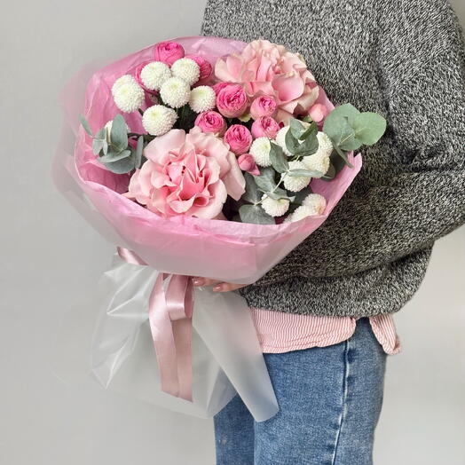 Сборный букет «Pink blossom»