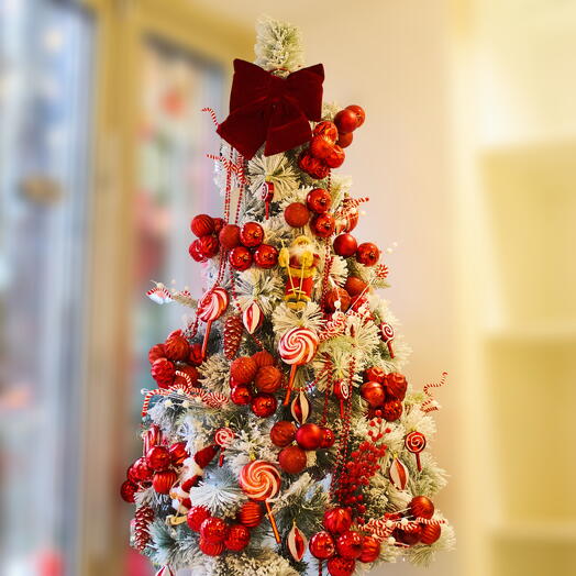 Ёлка 150 см в стиле Red Caramel Magic в единственном экземпляре