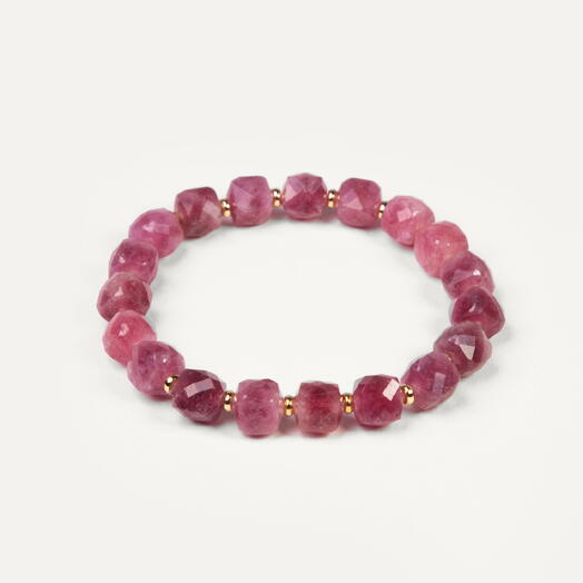 Браслет Флокс Розовый турмалин 14K 17 см (BRA1112)