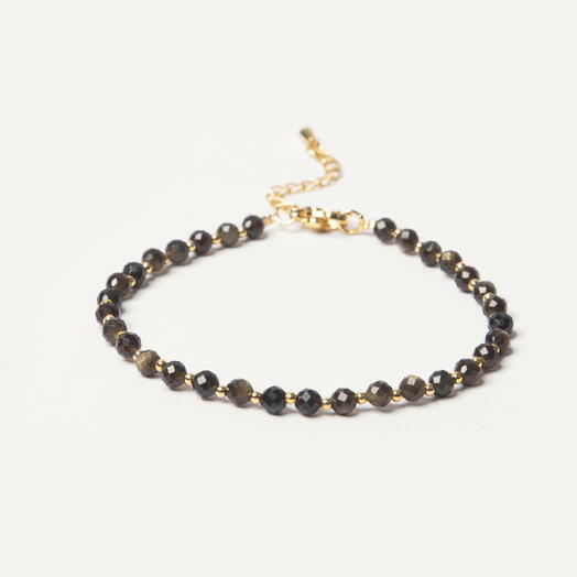 Браслет Ваниль Обсидиан 14K 19 см (BRA1130)