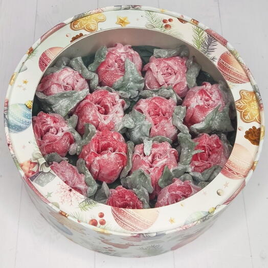 Букет в коробке из зефирных цветов, номер 8