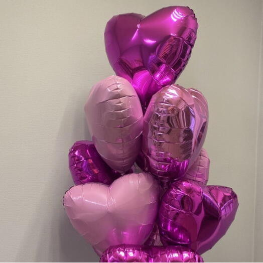 Набор из 10 розовых сердец